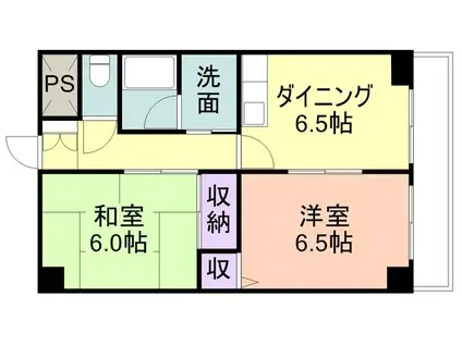 エクセルII(2DK/3階)の間取り写真