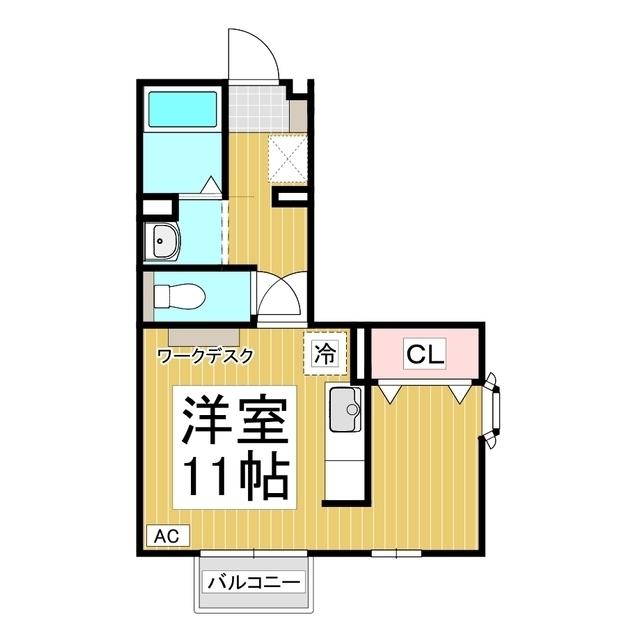 LIVE・TOWNとよだC棟(1K/1階)の間取り写真