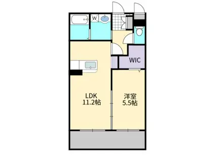 リヴェール8八本松飯田(1LDK/2階)の間取り写真