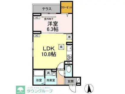 ASSET-COURT花小金井南町(1LDK/1階)の間取り写真