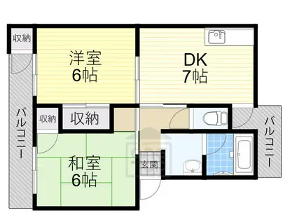 カノープス千里(2DK/1階)の間取り写真