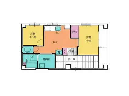 花一ビル(2DK/2階)の間取り写真