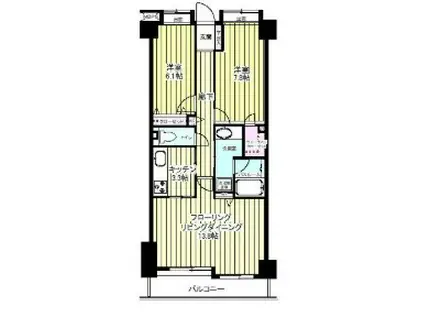 ライオンズマンション乃木坂(2LDK/4階)の間取り写真