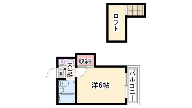 グリーンヒルズ神和(1K/2階)の間取り写真