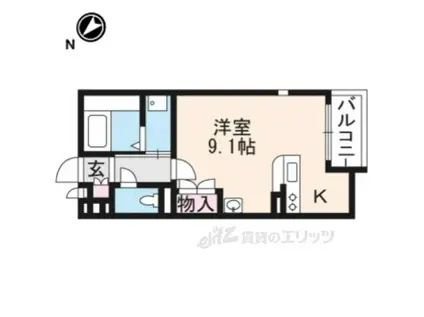 ミランダLAKE MUSE(ワンルーム/2階)の間取り写真