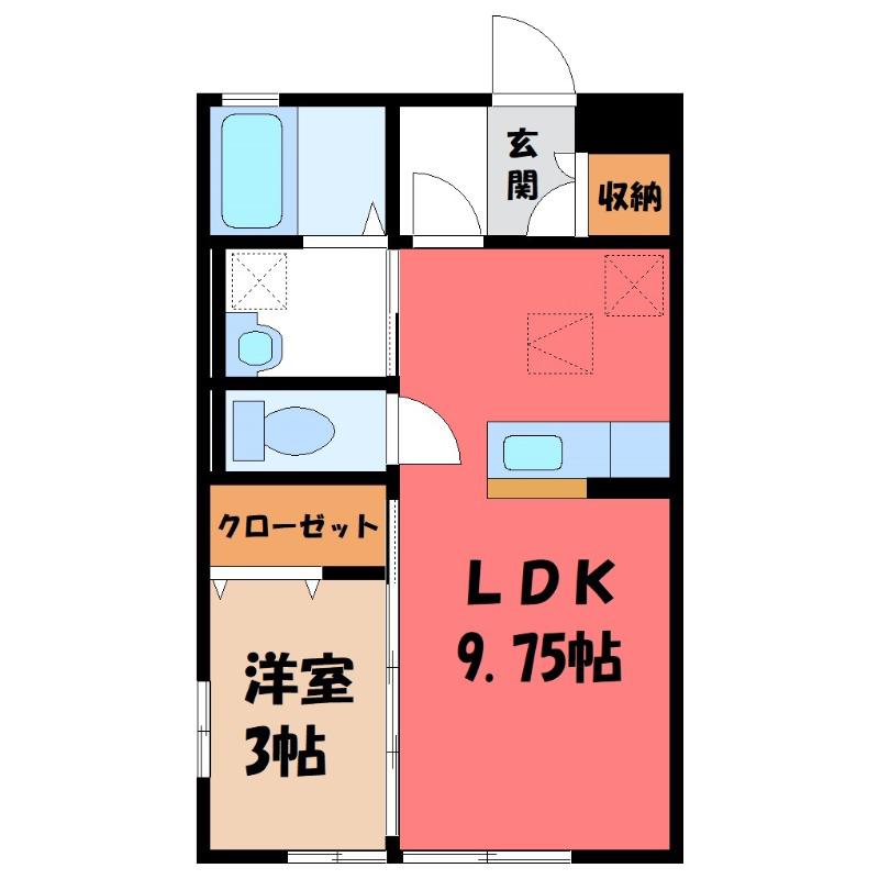 FRENTE(1LDK/1階)の間取り写真