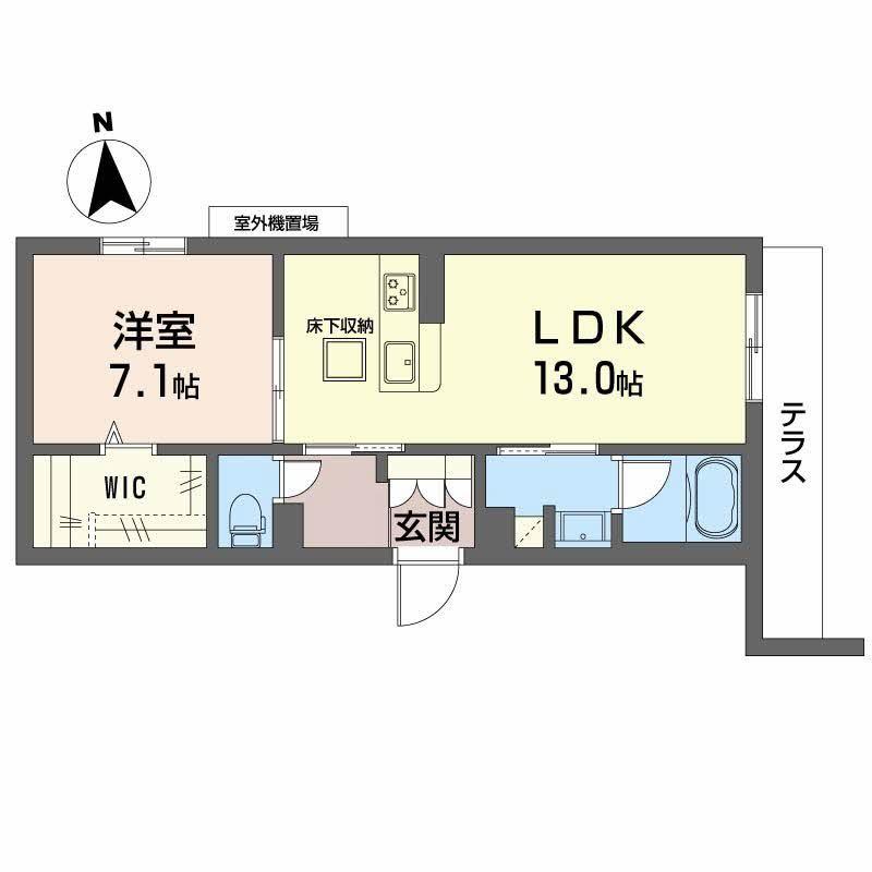 グランドゥール中小阪(1LDK/1階)の間取り写真