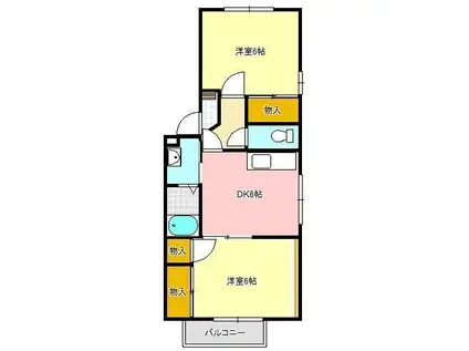 パストラルI(2DK/2階)の間取り写真