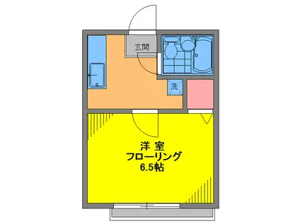 國恵ハイムE棟(1K/2階)の間取り写真