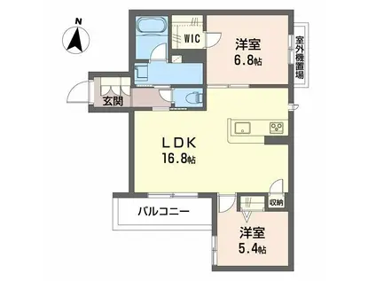 シャーメゾン バードヒルズ(2LDK/3階)の間取り写真