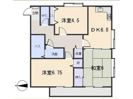 セイント江口(2SDK/4階)の間取り写真
