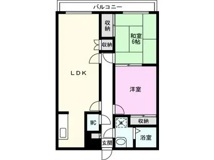 セルアーモスナダII(2LDK/2階)の間取り写真