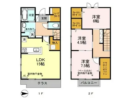 LA・TOUR(3LDK/1階)の間取り写真