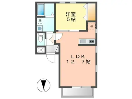 メイプル(1LDK/1階)の間取り写真
