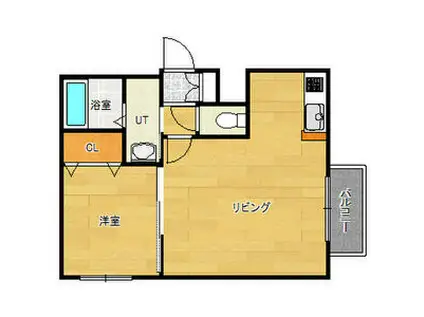 ノースポイント発寒(1LDK/2階)の間取り写真