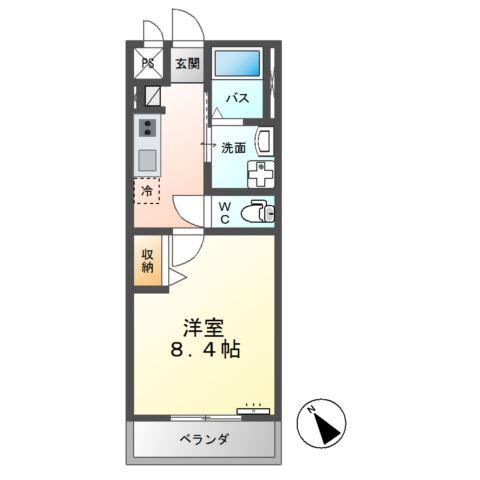 KIY FIRST(1K/2階)の間取り写真