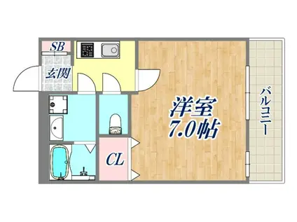 フォーリアライズ昭和南通2(1K/13階)の間取り写真