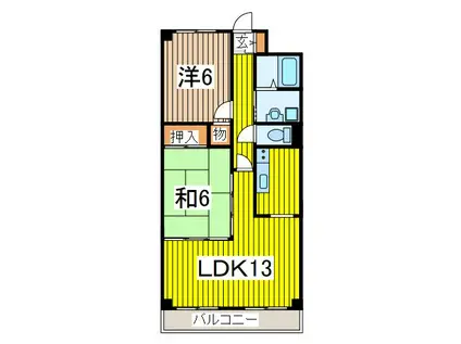 ダイヤメゾン戸田公園(2LDK/9階)の間取り写真