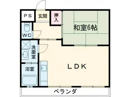 マンション梨花(1LDK/1階)の間取り写真