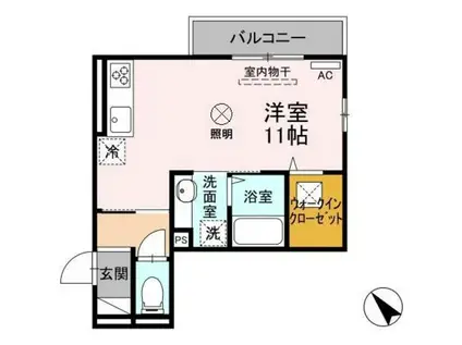 サクラーレ(ワンルーム/1階)の間取り写真