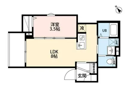 ASSO 東所沢(1LDK/3階)の間取り写真