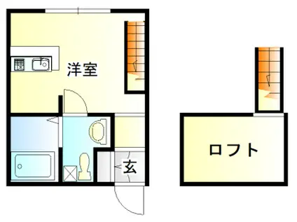 ラカンパーナ三田(1LDK/1階)の間取り写真