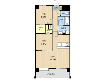 LIBTH京町(2LDK/4階)の間取り写真