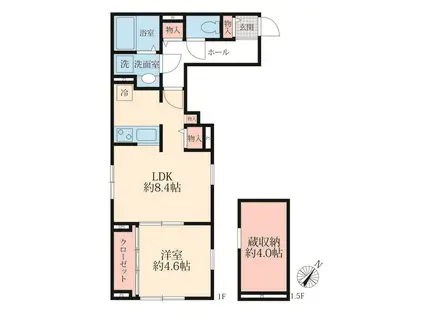 コーラル(1SLDK/1階)の間取り写真