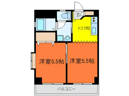 BEL GRAVIA TAKAHASHI(2K/3階)の間取り写真