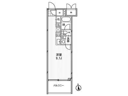 アーデン芝公園(ワンルーム/2階)の間取り写真