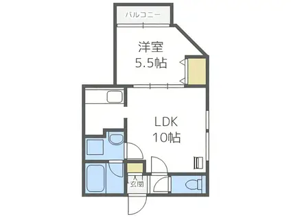 エミネンス南郷14(1LDK/2階)の間取り写真