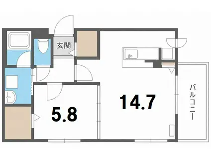 オクトブランシュ(1LDK/3階)の間取り写真