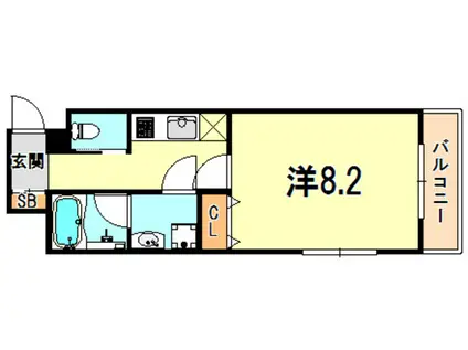 ワコーレヴィアーノ須磨関守町2丁目(1K/1階)の間取り写真
