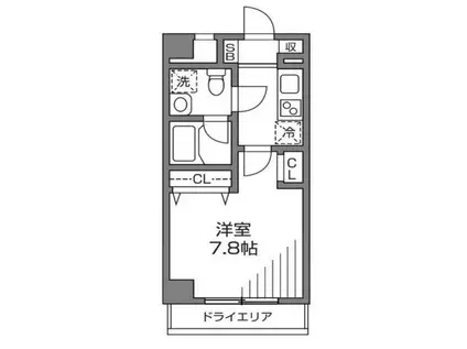 モントベルク烏山(1K/B1階)の間取り写真