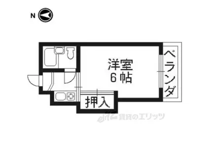 アルページュ桃山(1K/1階)の間取り写真