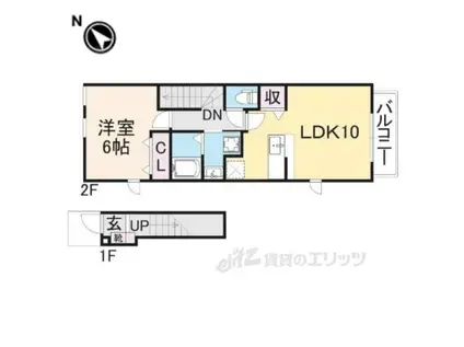 ヴィラブルーレイクⅠ(1LDK/2階)の間取り写真