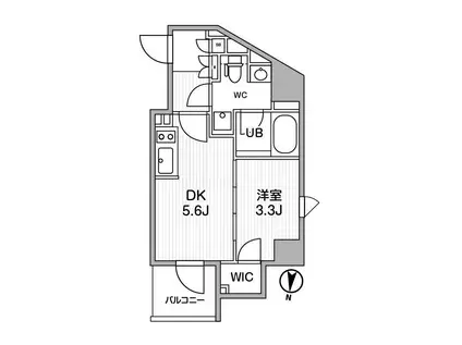 ALTERNA押上(1DK/5階)の間取り写真