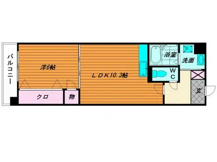プロスペリテ川上(1LDK/2階)の間取り写真