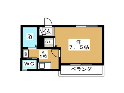 マーメゾン(1K/1階)の間取り写真