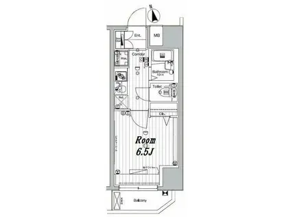メイクスデザイン住吉IV(1K/2階)の間取り写真