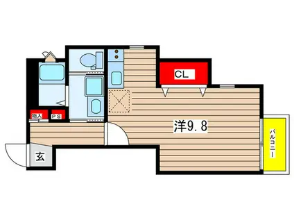 LA PETIT JARDIN(ワンルーム/3階)の間取り写真