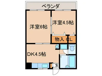 イペリアルコート寿(2DK/2階)の間取り写真