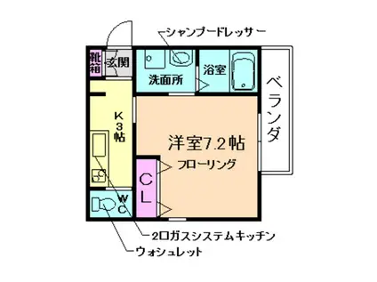 ゴールデン マリンカ(1K/1階)の間取り写真