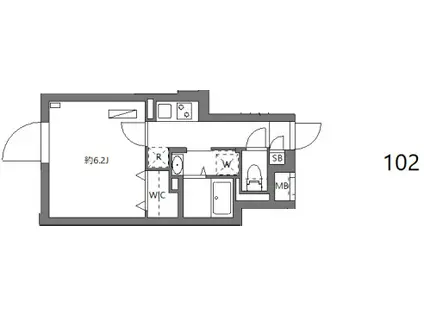 パセオ神宮前II(1K/1階)の間取り写真