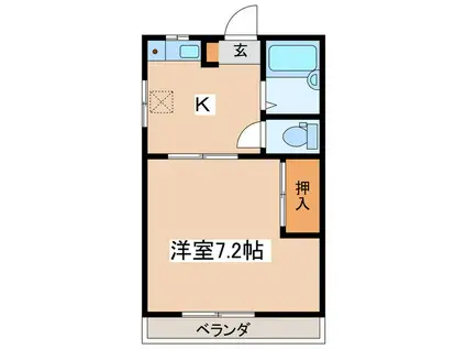 コーポ美鈴(1K/2階)の間取り写真