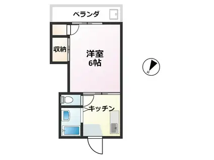 ハイツKKM(1K/2階)の間取り写真