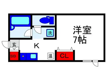 フオンテ-ヌ曽根(1K/2階)の間取り写真