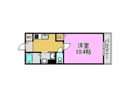 クリエオーレ野江(1K/2階)の間取り写真