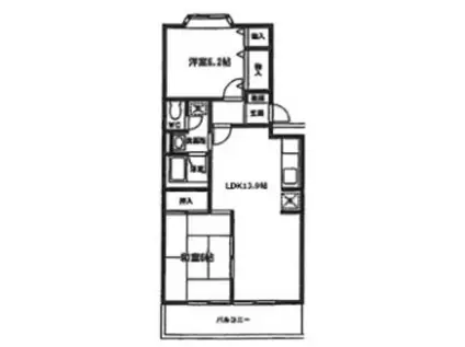 森田マンション2号棟(2LDK/3階)の間取り写真