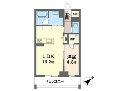 CLASSEUM連坊III(1LDK/3階)の間取り写真